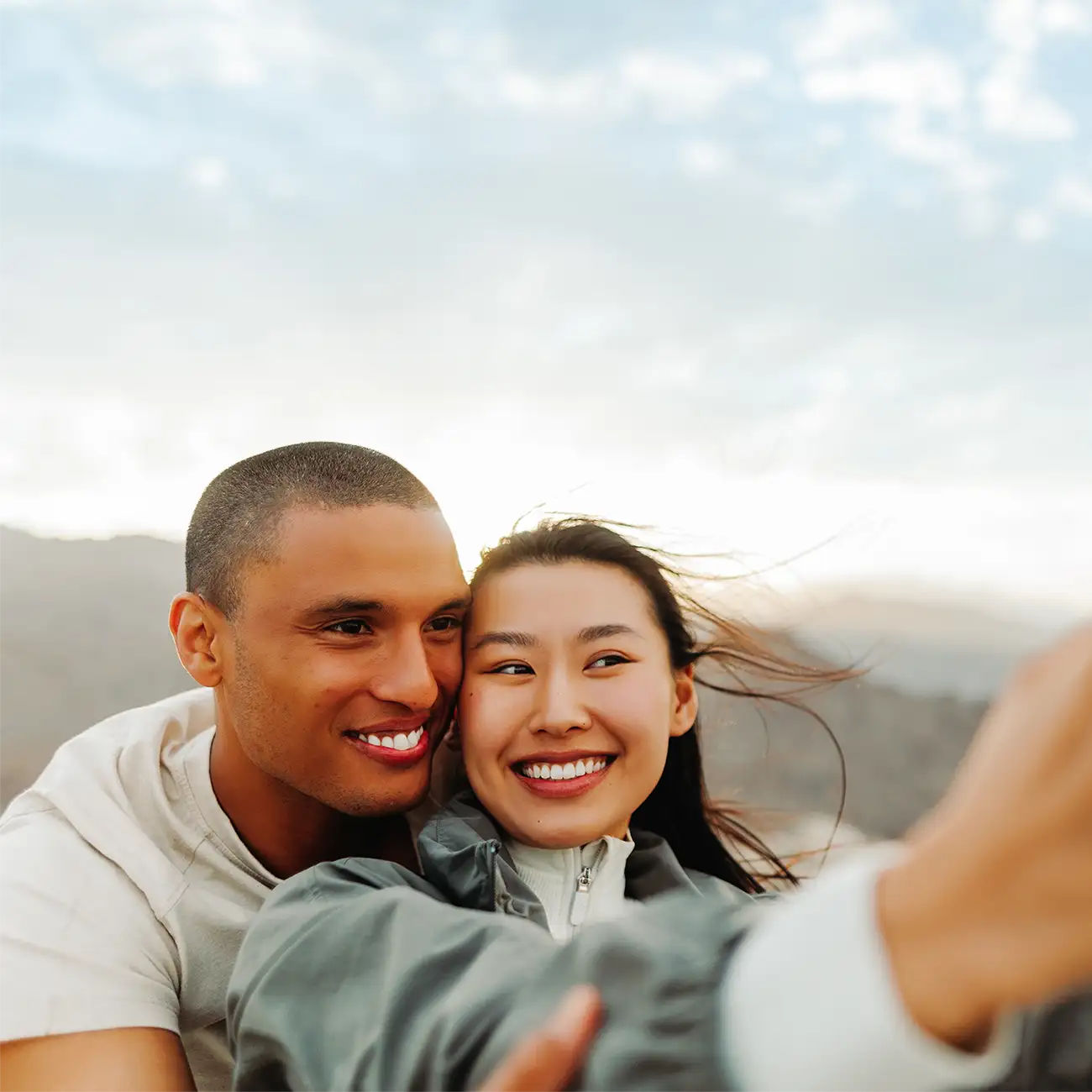 Couple taking a selfie